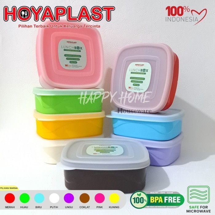 HOYAPLAST Lunch Box Sekat Kotak Makan Tempat Bekal Varian Motif Warna