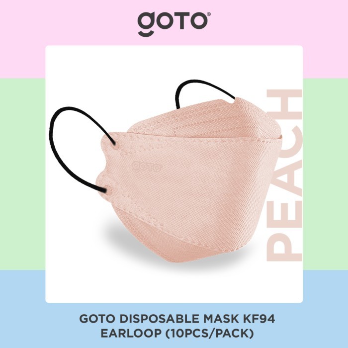 Goto KF94 Disposable Mask 4 Ply Masker Earloop 4Ply Kesehatan KF 94 - Soft Pink