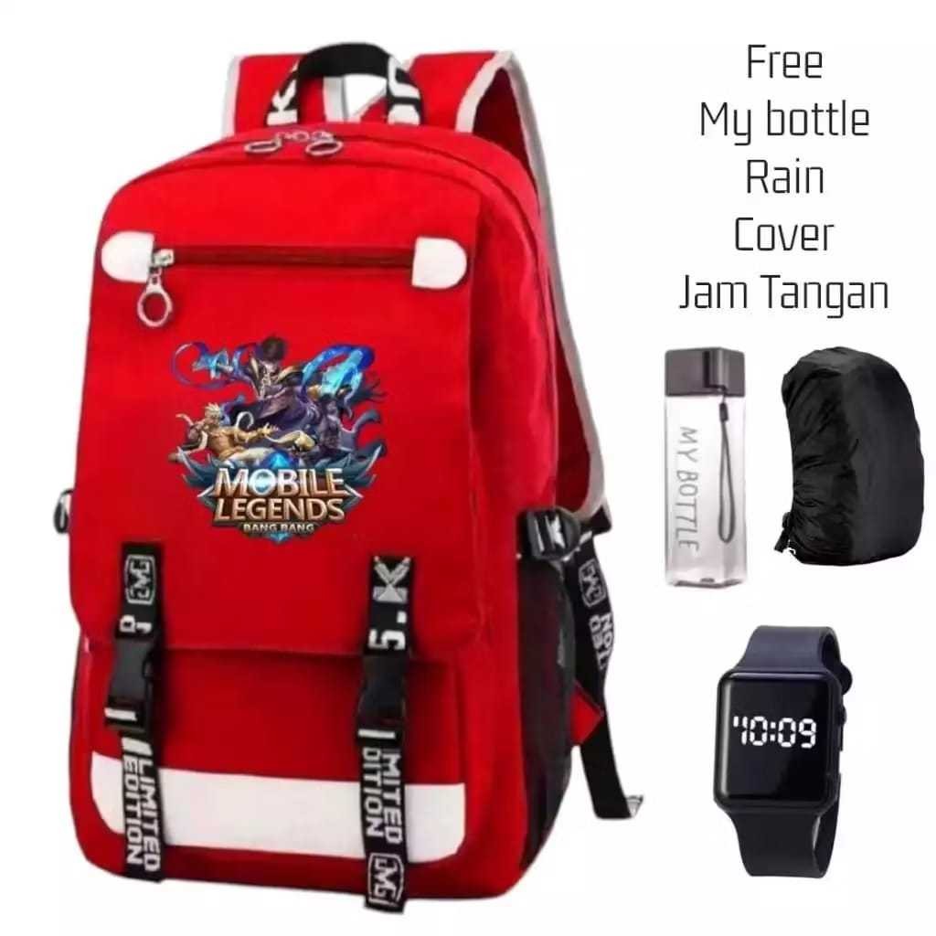 Tas Ransel Anak Sekolah MLB Red Laki Laki Perempuan Remaja Keren Kece SD SMP SMA Gambar Terbaru Cod