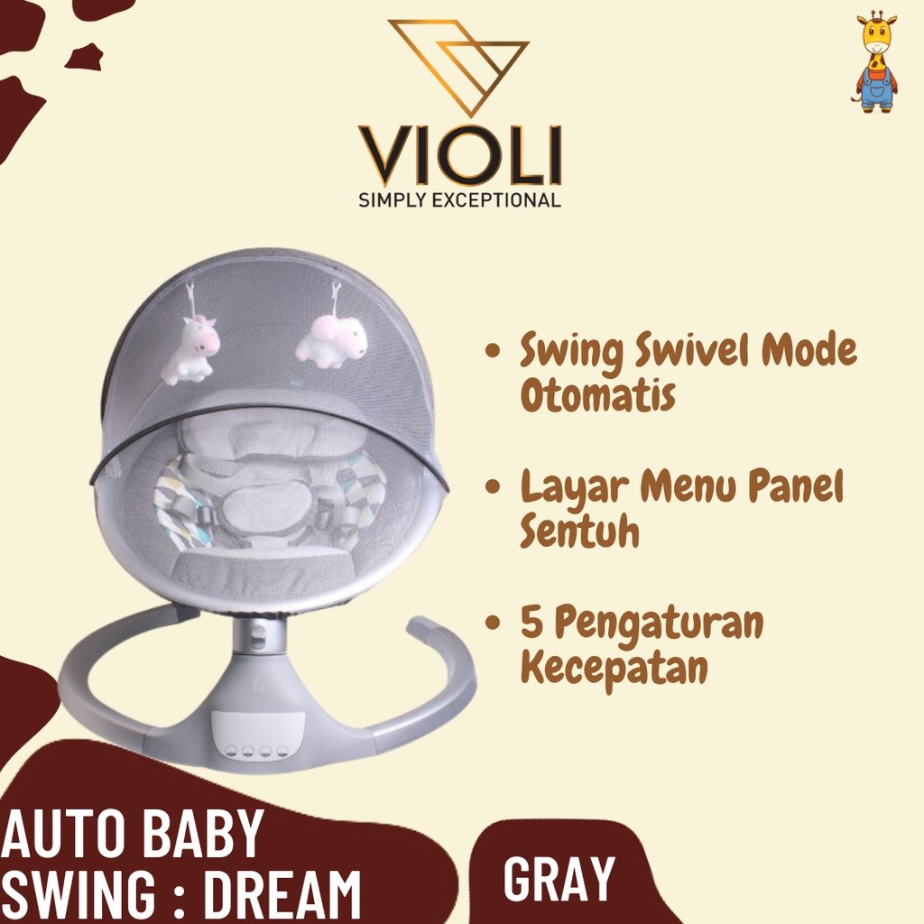 Violi Auto Baby Swing : Dream - Bouncer Bayi Ayunan Otomatis Bayi - Bouncer Bayi - Kursi Bayi