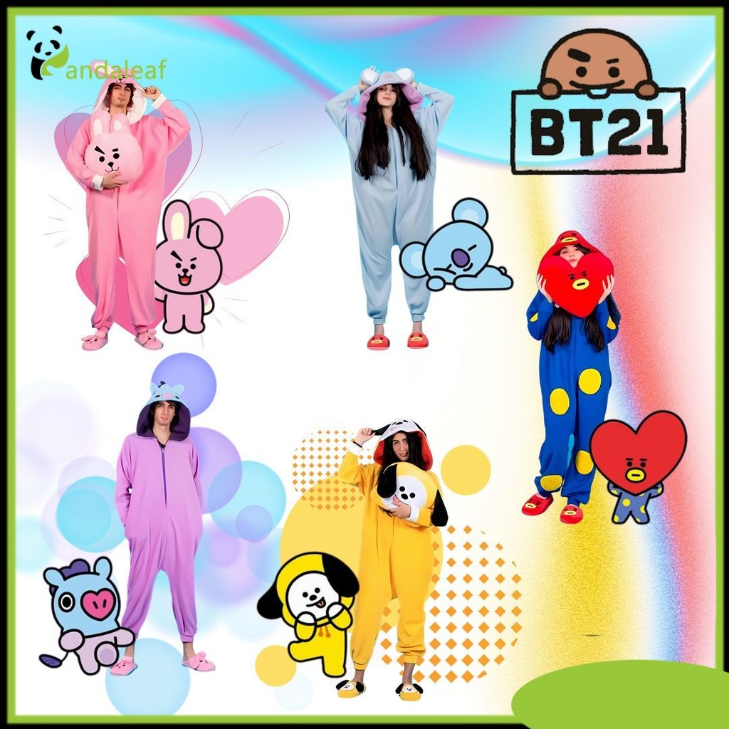 BT21 TATA Koya Cooky Chimmy Mang BTS Kostum Onesie Kigurumi Cosplay Piyama Dewasa Pandaleaf