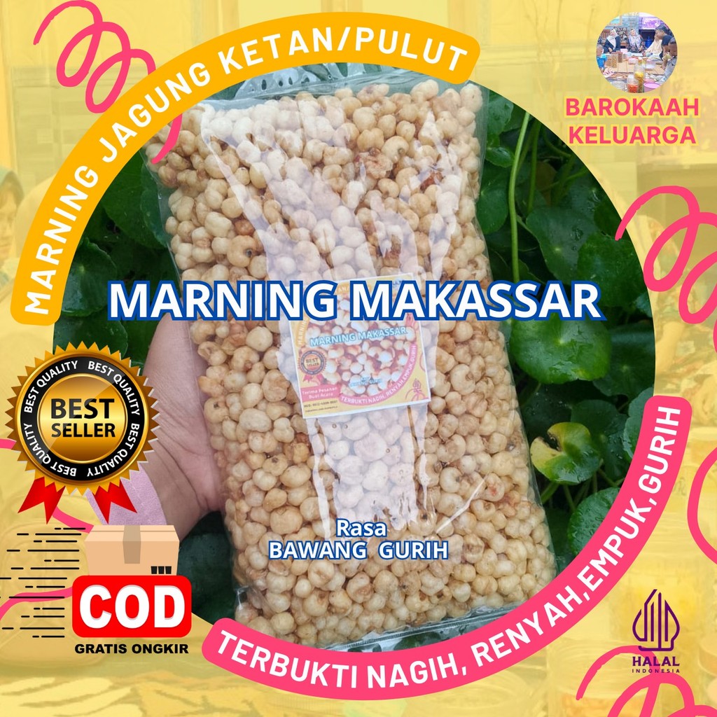 

1 Kg Makaroni Marning Sultan Jagung Ketan Pulut Gurih Asin Bawang Terbukti Empuk Renyah Gurih, Harga Spesial
