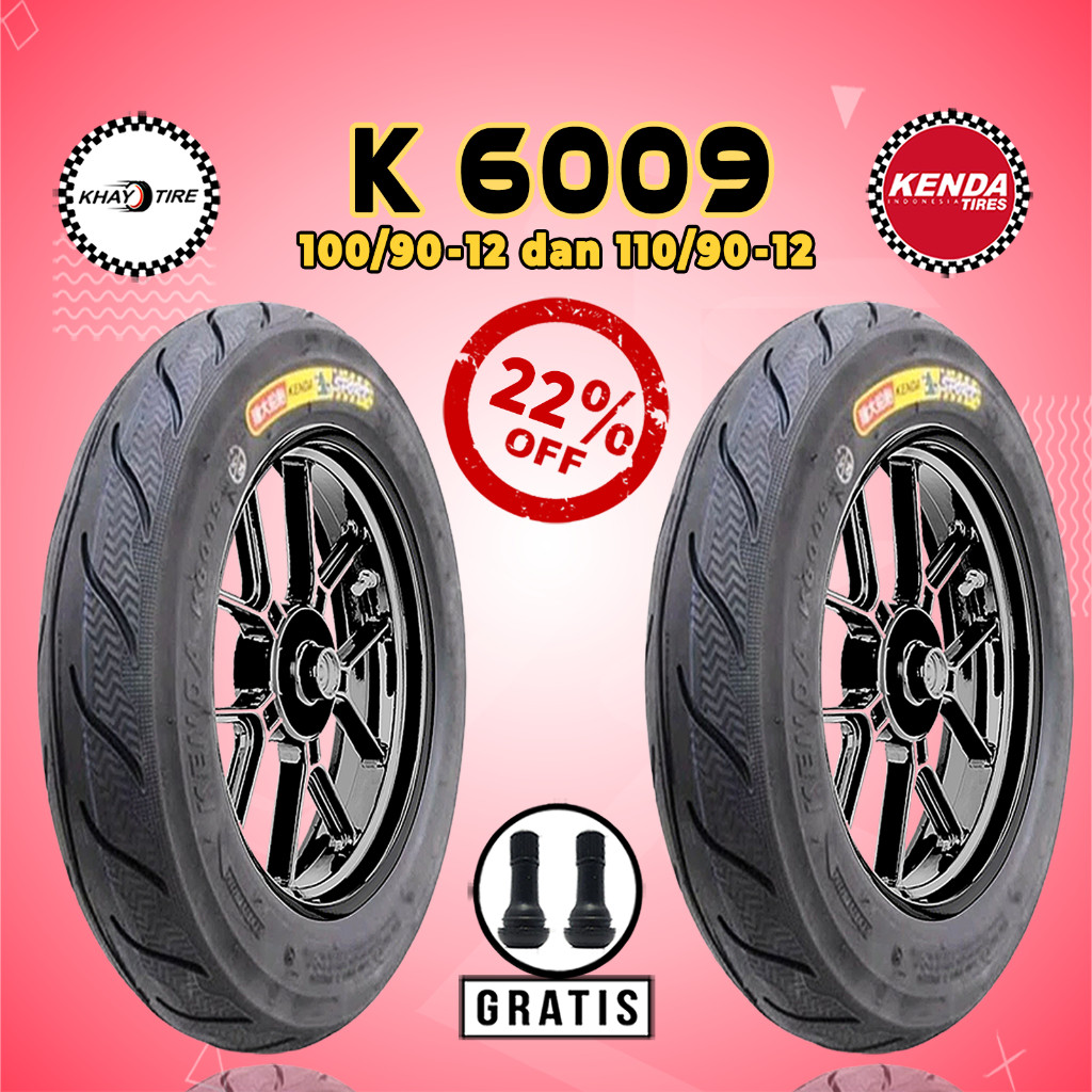Paket Ban Motor    -  KENDA COOL K6009 100/90-12 + 110/90-12 Tubeless