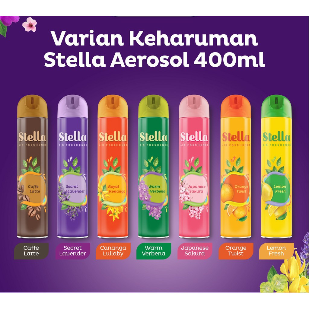 Stella semprot/ stella spray/ stella aerosol/ pengharum ruangan/ pewangi/ spray 200ml 400ml