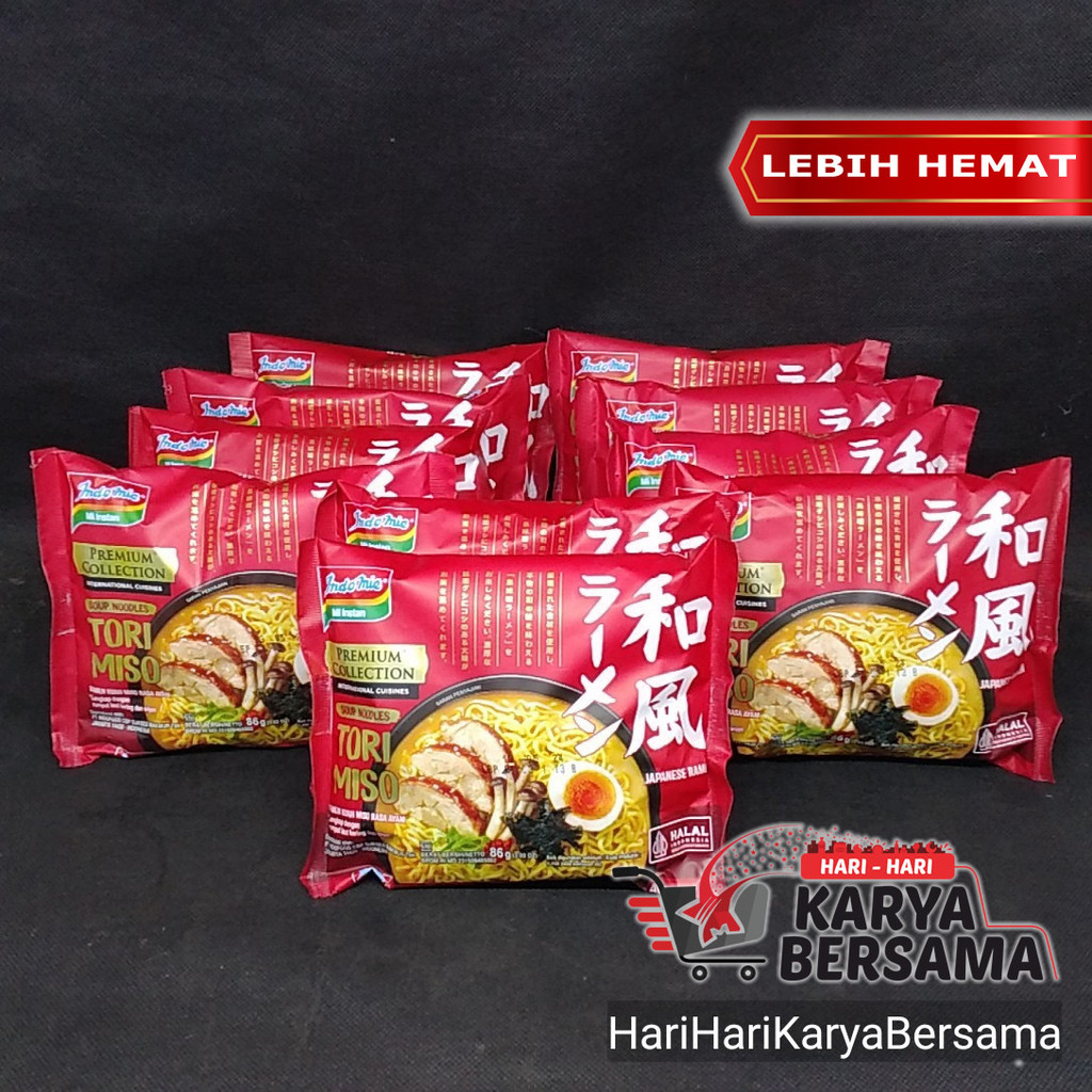 

INDOMIE MIE INSTAN JAPANESE RAMEN TORI MISO PACK 10 BUNGKUS X 86GR