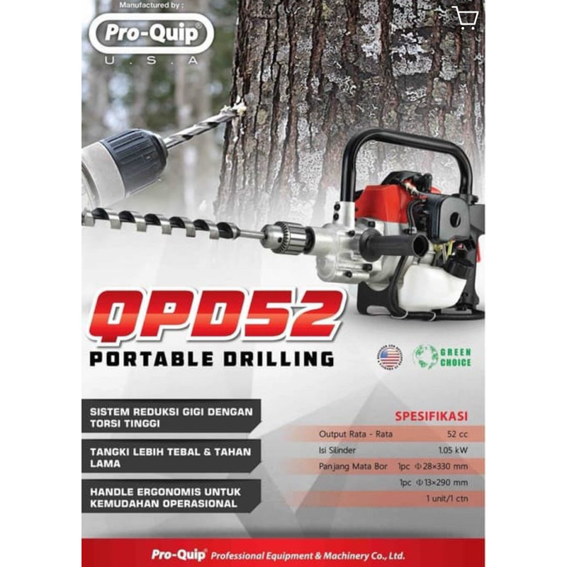 MESIN BOR SAWIT QPD52 PROQUIP ENGINE PORTABLE DRILL