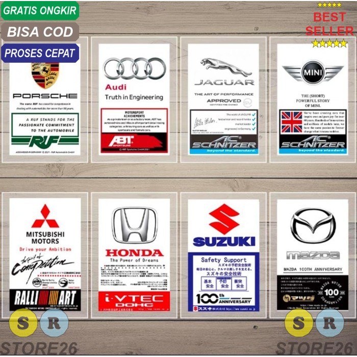 (AUTO) Stiker Kaca Depan Mobil Statis Anti Air / Stiker Mobil Gaya Retro/PVC - Mazda
