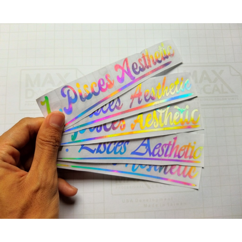 Stiker Nama Hologram Custom Nama Sendiri