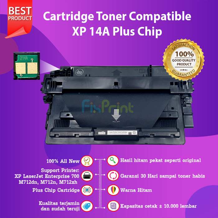 FixPrint - Cartridge Toner Compatible 14A CF214A Printer M712 M712dn