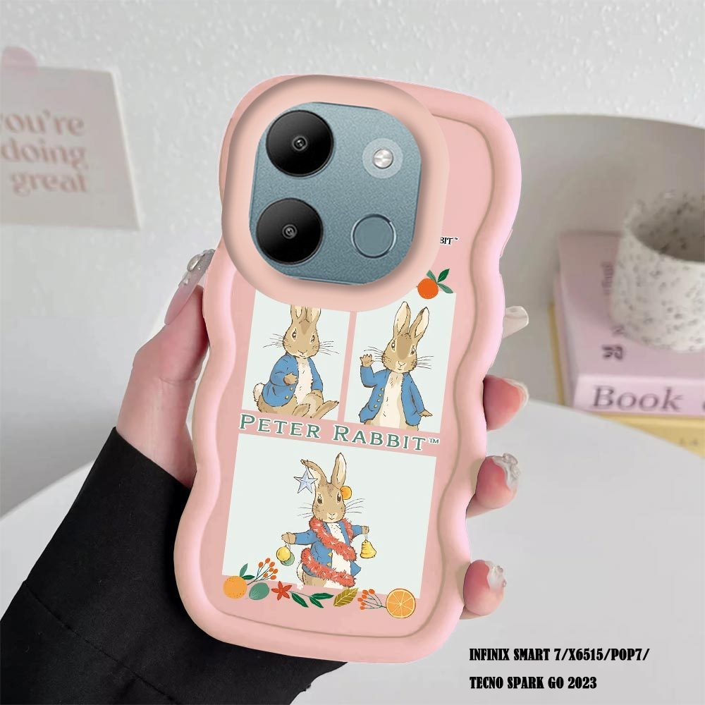 Case Untuk Infinix Smart 7 HD 7 Plus X6515 New Macaron Candy Color Silicone Casing Cartoon (Peter Ra