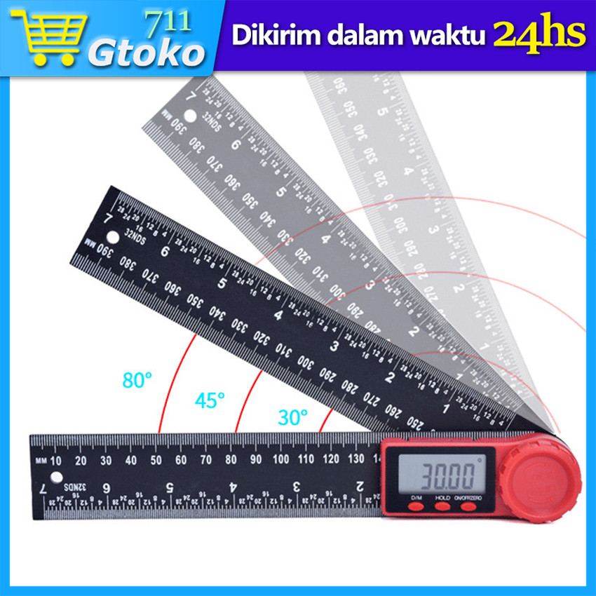 

2 in 1 Penggaris Pengukur Sudut Siku Digital Angle Ruler Alat Ukur Sudut Kemiringan 0-360 Deraja