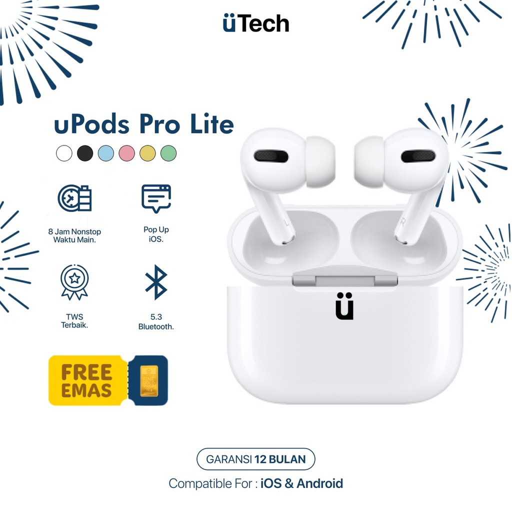 [1.1 New Yeal Sale] uPods Pro Lite Series Original Garansi by uTech Indonesia - TWS Bluetooth Wirele