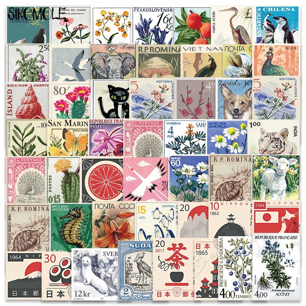 

10/30/50PCS Cartoon Retro Art Stamps Stickers Japanese Style DIY Travel Luggage Guitar Fridge Laptop Graffiti Sticker Kid Decals