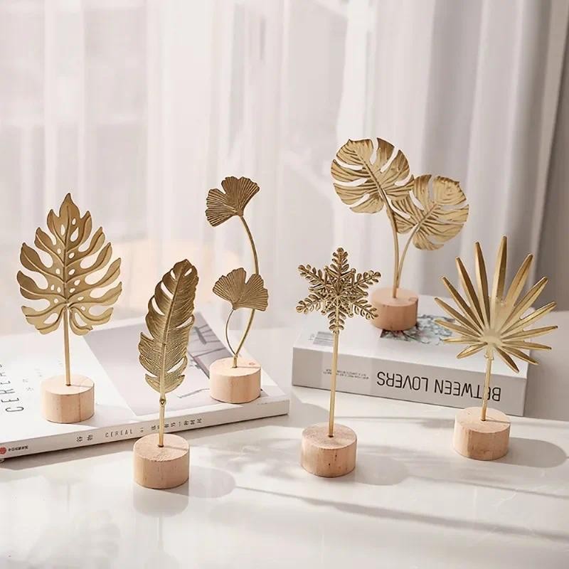 

Nordic Gold Ginkgo Leaf Crafts Leaves Sculpture Luxury Living Room Decor Home Decoration Accessories Office Desktop Ornaments