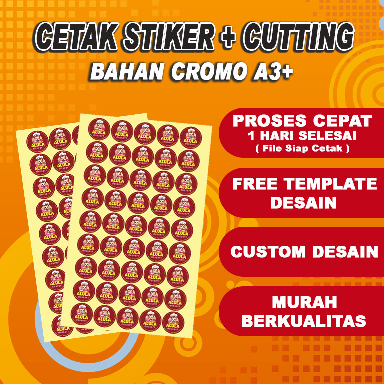 

Cetak Stiker Label + Cutting Produk Custom Kemasan Makanan dan Minuman