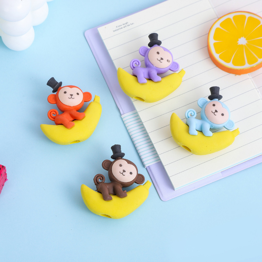 

u custom - Penghapus Karakter Monkey Penghapus Pensil Karakter Animal Lucu Karakter Kartun