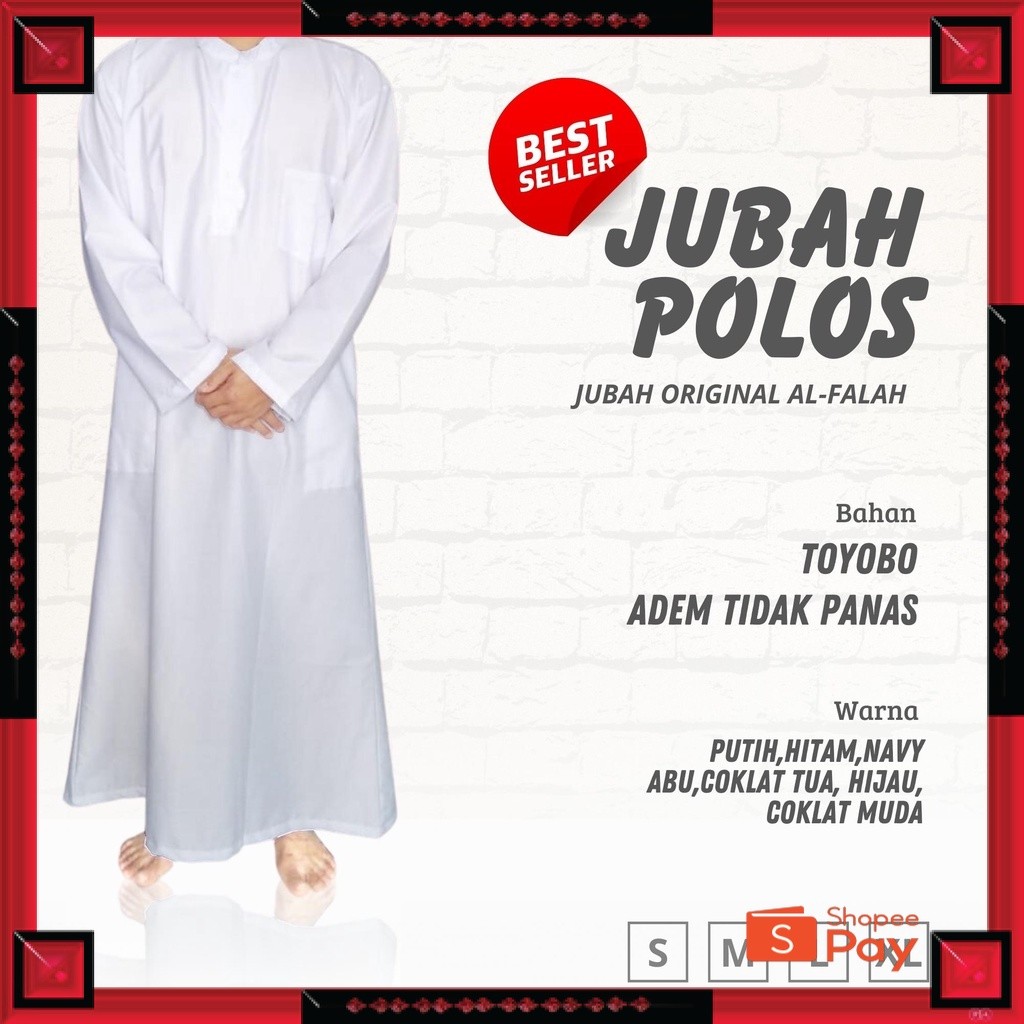 [PREMIUM ORIGINAL] jubah gamis polos pria laki laki dewasa lengan panjang bahan toyobo warna putih h