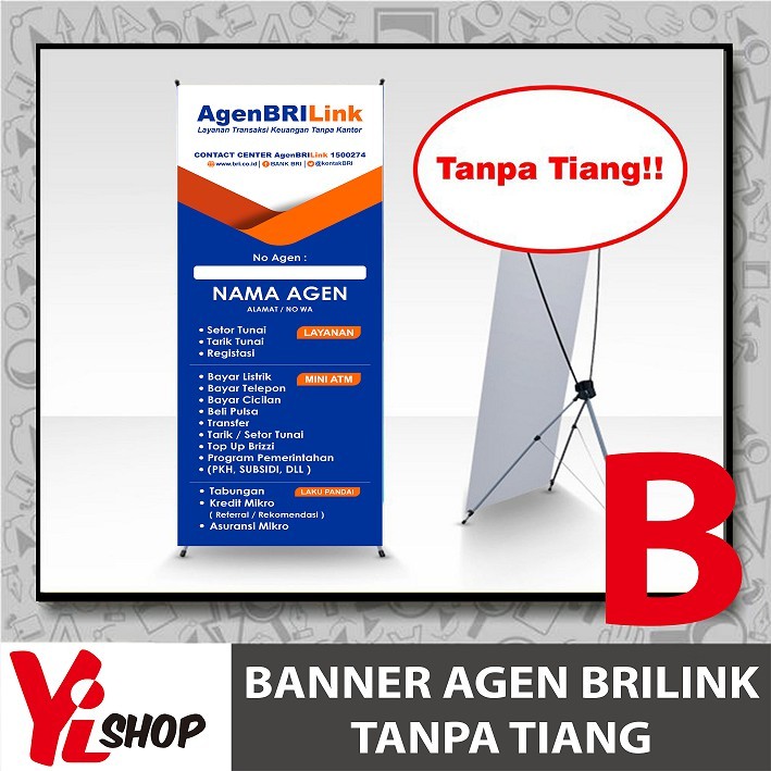 X Banner / Y Banner Standing Agen BRILINK TERBARU 2025 free desain
