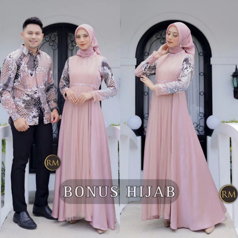 BAJU KONDANGAN NGANTENAN MURAH KEREN MODERN STYLE KEKINIAN / COUPLE CANTIKA ROSE GOLD BY BATIKRMSTOR