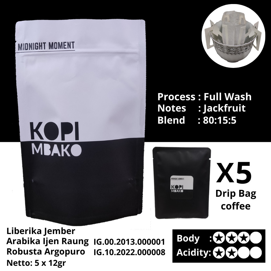

Drip Bag Coffee Blend, , 80:15:5 Midnight Moment by Mbako Kopi