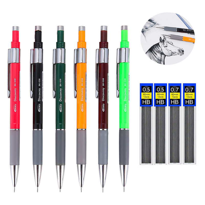 

Creative Mechanical Pencil Set 0.5/0.7mm Replaceable Lead Automatic Pencil Office Writing Art Painting Tools Supplies Stationery