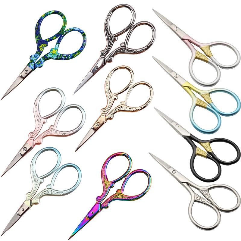 

Print Flower Scissors Durable High Steel Vintage Tailor Scissors Craft Household For Fabric Scisso Rsembroidery Sewing Shears