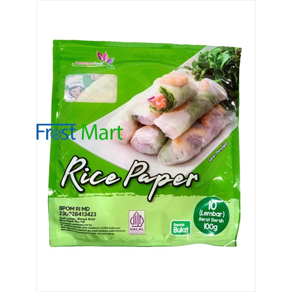 

Java Super Food Rice Paper Kulit Lumpia Bentuk Bulat 100gr isi 10
