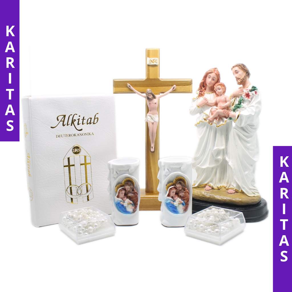 PAKET WEDDING KATOLIK 25 CM / HANTARAN PERNIKAHAN KATOLIK / SESERAHAN PERNIKAHAN / PATUNG KELUARGA K