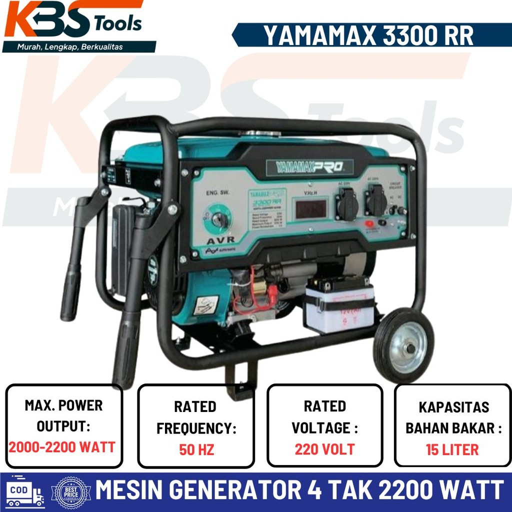 Mesin Generator Yamamax Pro 3300 RR 2200W Genset Bensin 4 Tak 2200 Watt