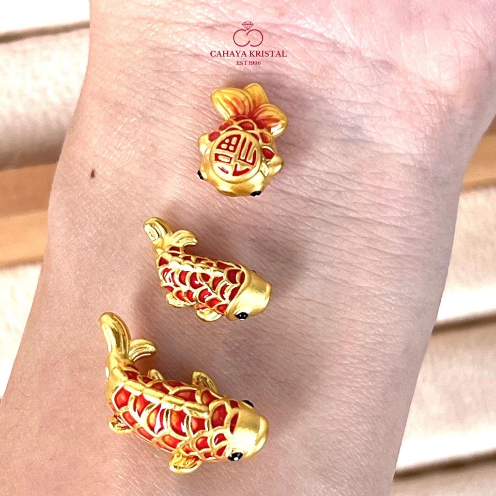 Charm Emas Ikan Koi Cat 24k HK Hongkong 999% - Gold Bracelet
