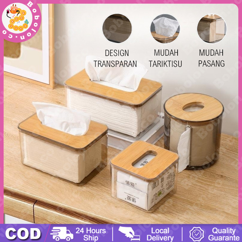 Tempat Tisu Kotak Tisu Kayu Transparan Kamar Mandi Toilet Dapur Kotak Tissue Estetik Kotak Tisu Aest