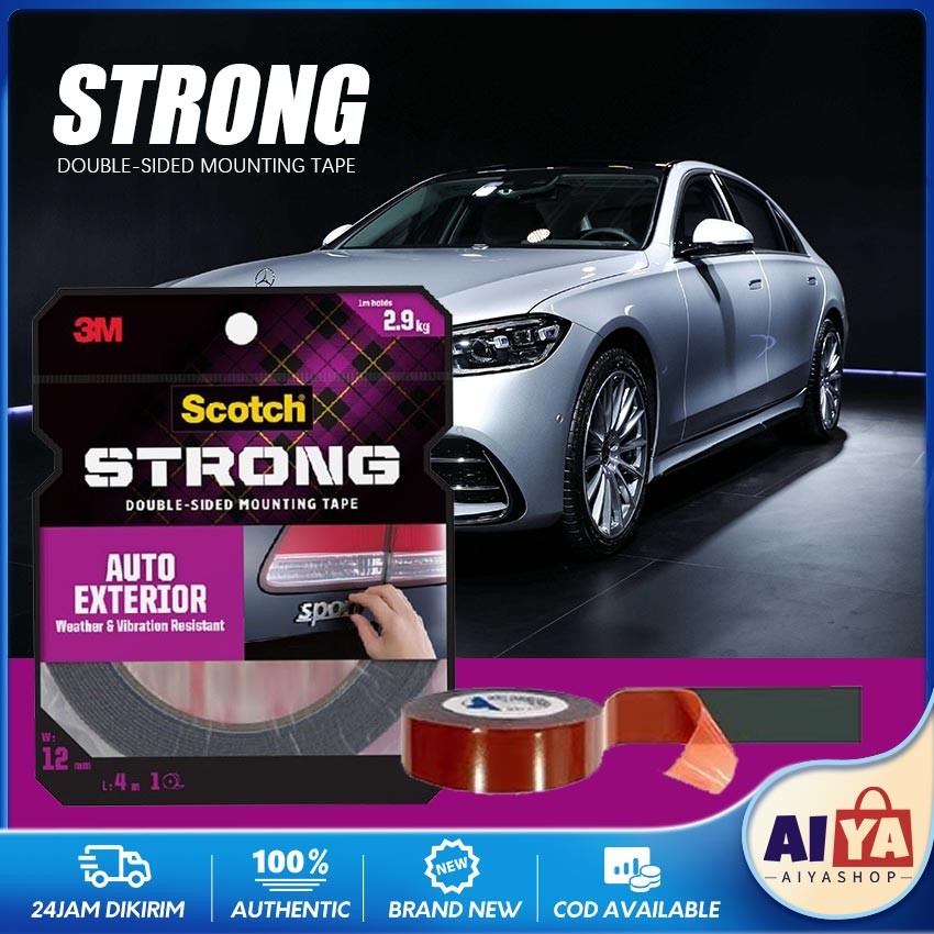 

3M Scotch Double Tape Mounting Extreme 12Mmx4M / Scotch Indoor Outdoor Tape Waterproof Anti-Uv Super Kuat Untuk Cat Mobil/Logam/Plastik/Kayu