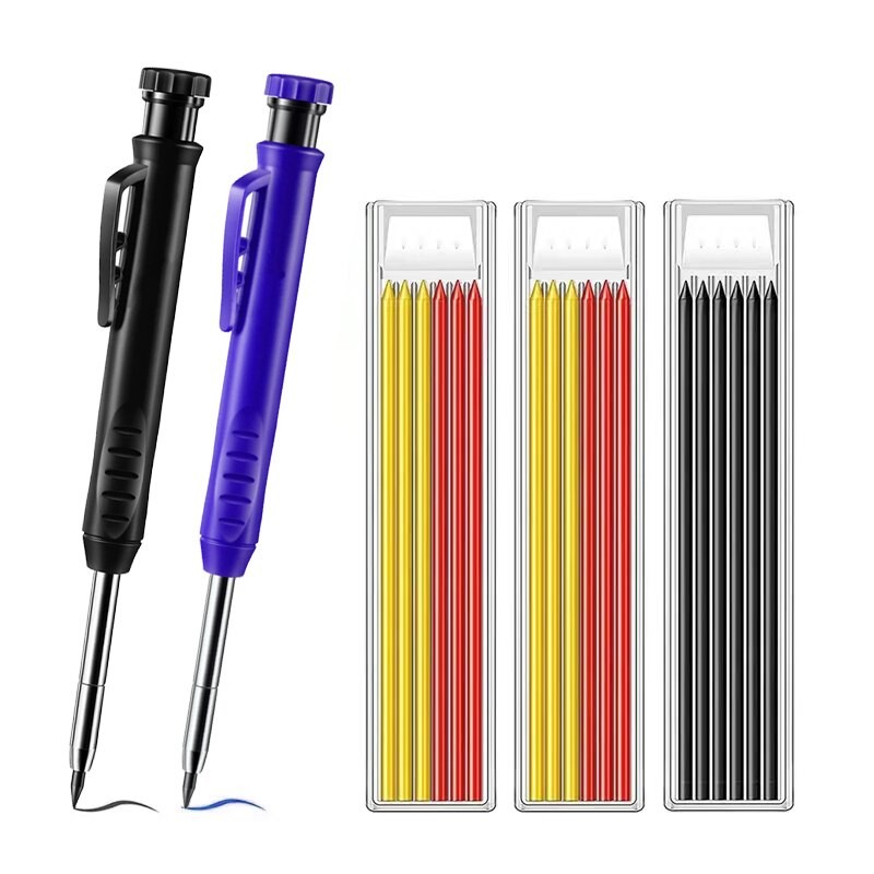 

Solid Carpenter Pencil Set Woodworking Tools Mechanical Pencil 5 Colors Refill Construction Job Tools Carpentry Marking Scriber