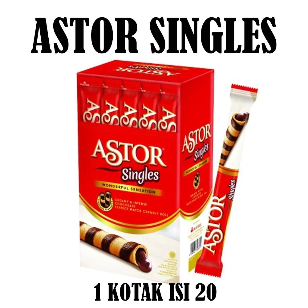 

WAFER ASTOR SINGLE STICK DUS ISI 20 PCS CHOCOLATE 12.5 GRAM STIK GR DOUBLE COKLAT ROLL SNACK MAKANAN RINGAN KILOAN GROSIR TERMURAH CEMILAN ANAK MAYORA BISKUIT KUE COKELAT WDMART DM
