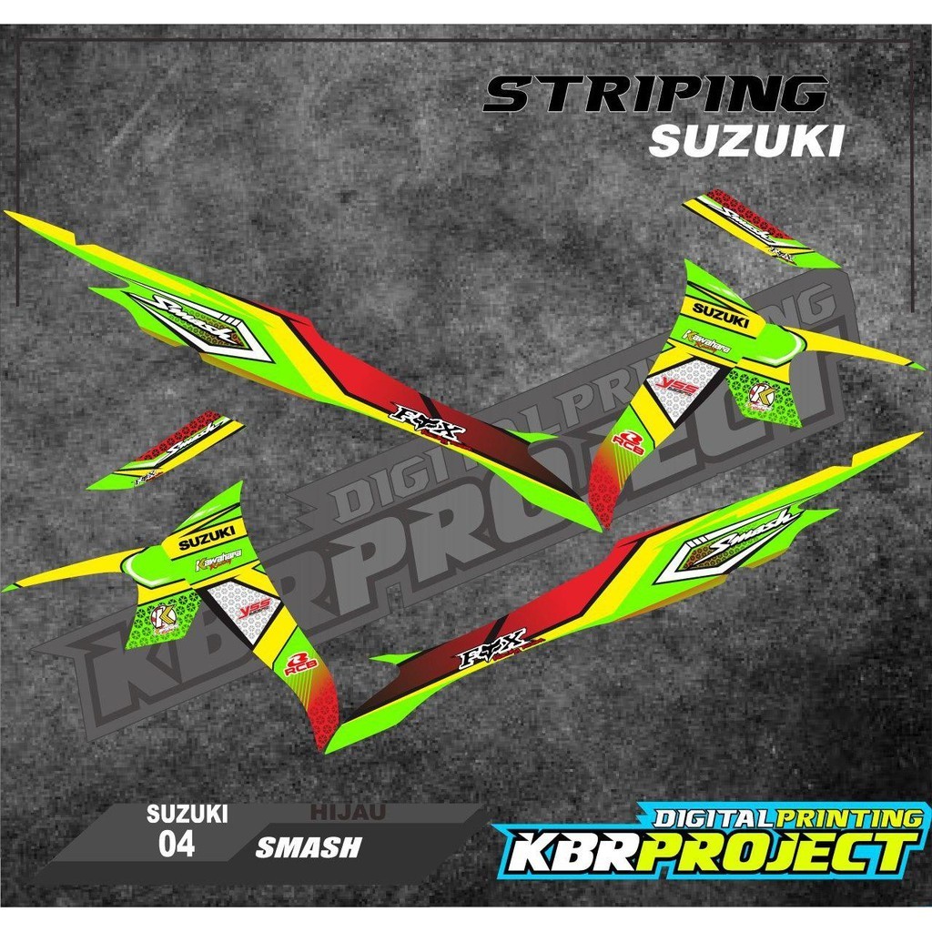 Striping List Motor Variasi Suzuki Smash New Design Racing