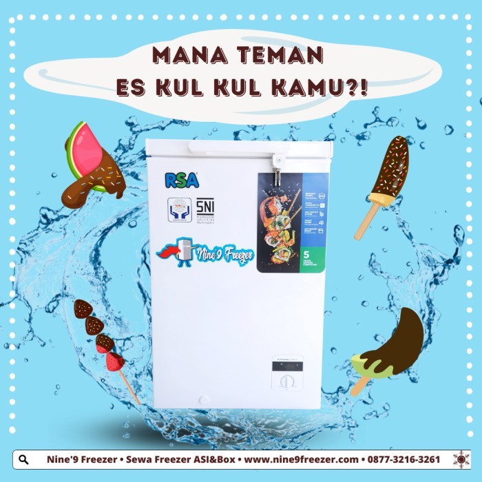 Sewa Freezer Box Chest RSA 100 liter bukaan atas frozen food - 6 Bulan
