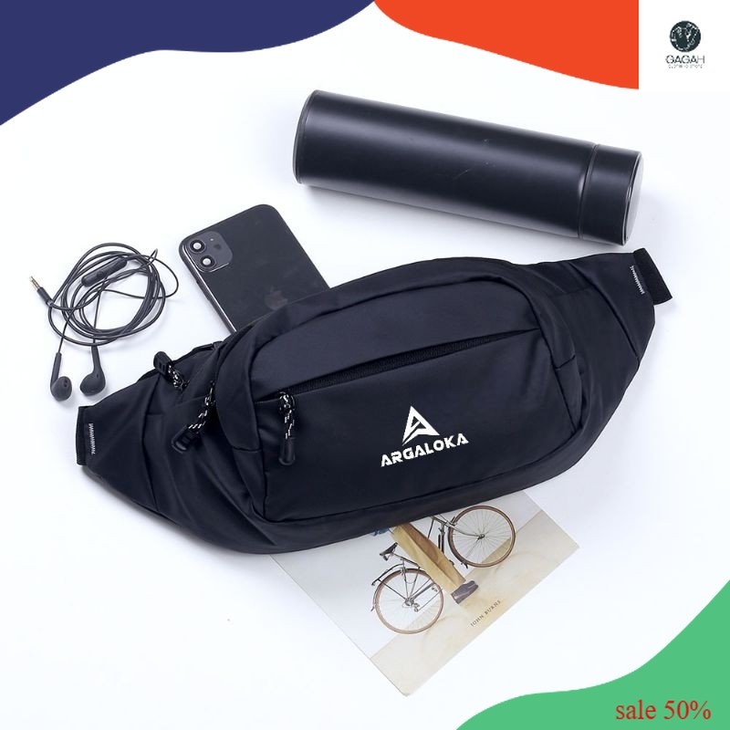 Tas Selempang Waistbag Pria Anti Air Tas Pinggang Cowok Kecil Waterproof Premium Tahan Air