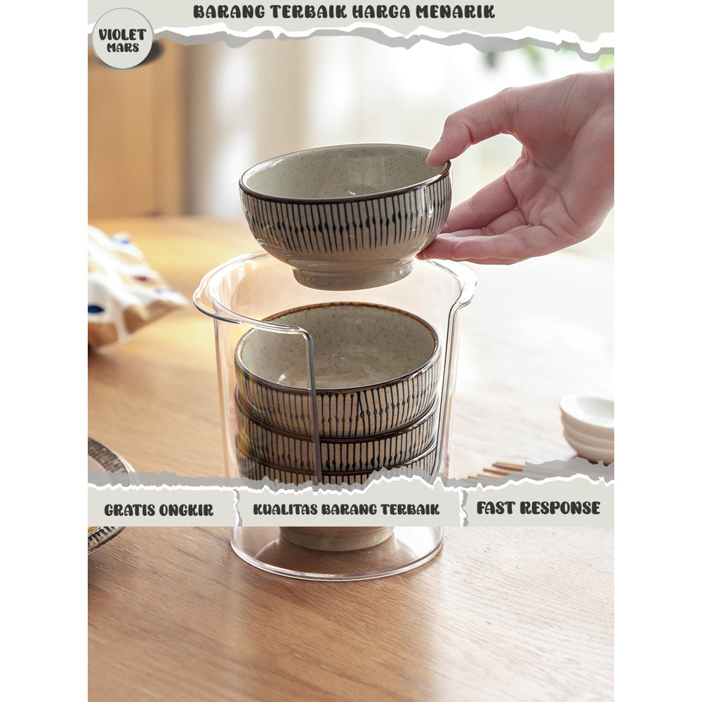 Rak Piring & Tutup Panci/Rak Piring 2 Susun/Rak Piring Akrilik & Aesthetic /Rak Mangkok