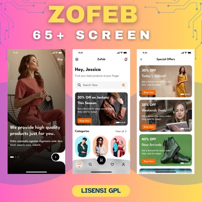 Template Mobile APP ZOFEB PWA HTML Lisensi Original