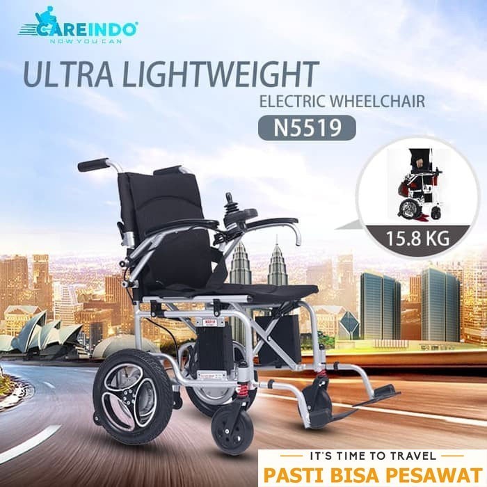 Kursi Roda Elektrik Paling Ringan Careindo N5519 Garansi Resmi