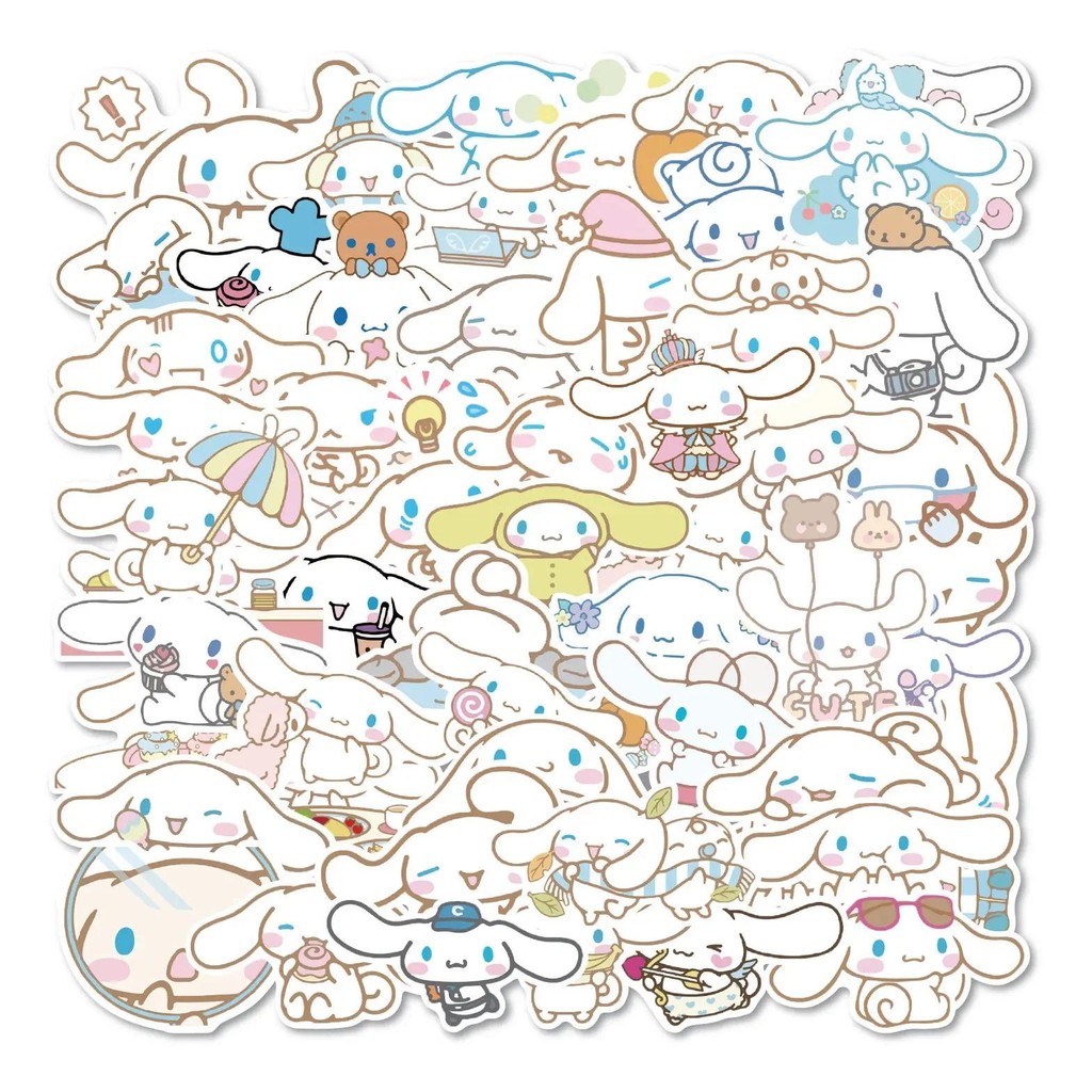 

50pcs Cinnamoroll Sticker Pack Cartoon Phone Case Waterproof Anime Stickers Cute Laptop Skin Kawaii Sanrio Stickers