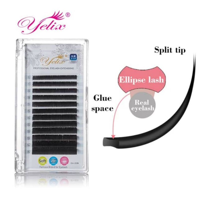 Promo Korean Eyelash - Yelix Black Diamond Matte Ellipse Eyelash Extension | Extension Bulu Mata