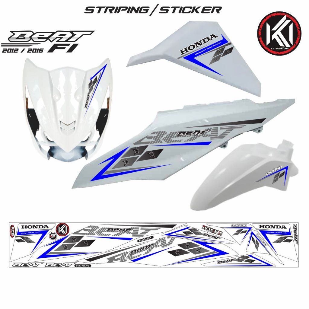 STRIPING BEAT FI 2013 / BEAT FI 2015 VARIASI STRIPING STIKER BEAT STIKER MOTOR