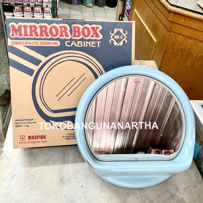 Cermin Bulat Dinding Plastik / Mirror Box Cabinet Maspion MK