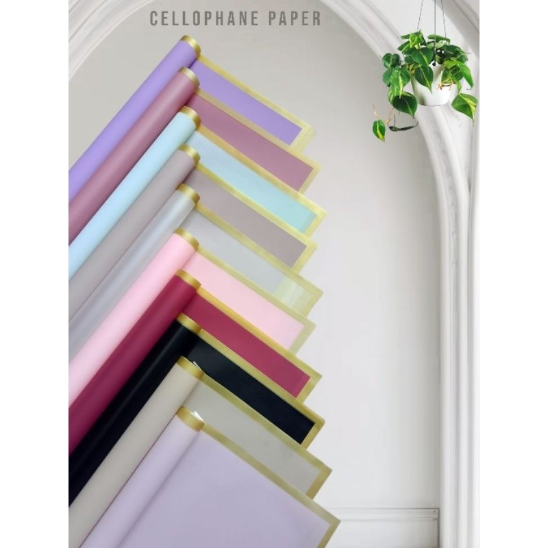 

[PROMO MURAH] Kertas buket / Flower wrap gold line/Cellophane