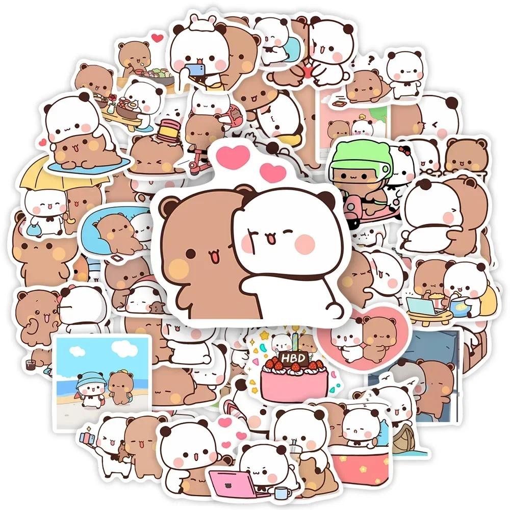 

50pcs Bubu and Dudu Stickers Cute Bear Couple DIY Toy Doodles Decorative Graffiti Decal Phone Bottles Scrapbook Waterproof