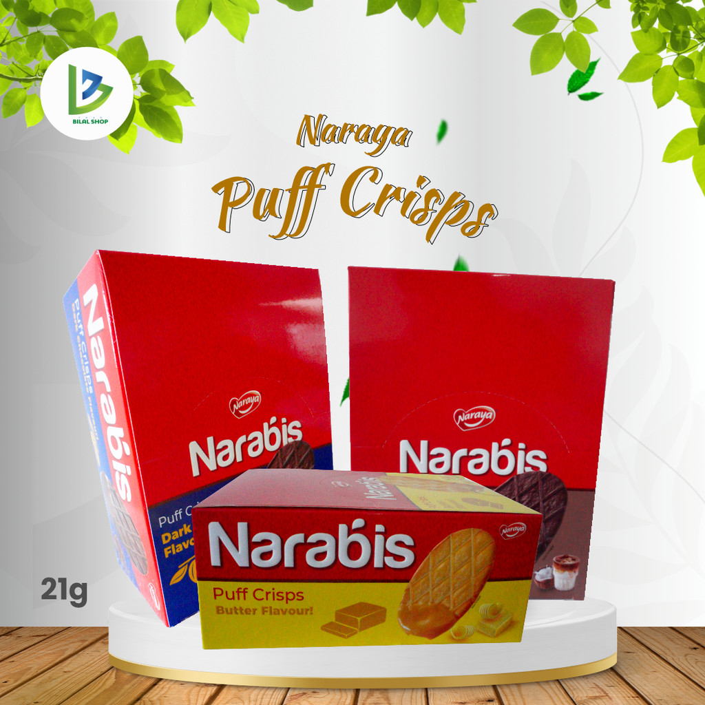 

Naraya - Narabis Puff Crisps 420g (Butter - Dark Chocolate - Coconut Latte) Flavour