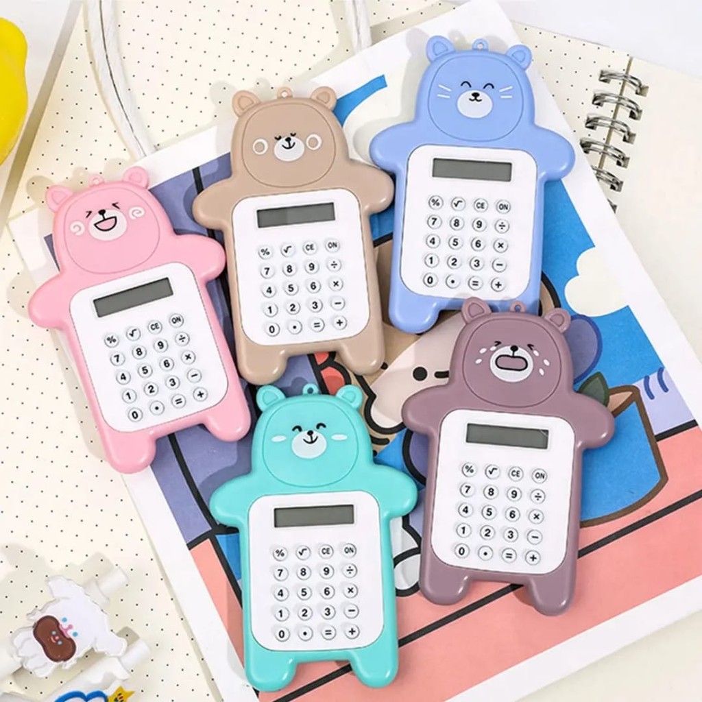 

Bear Kalkulator Mini Calculator Portable Keychain 8 Digit Tombol Alat Tulis Hitung Sekolah Anak Murid School