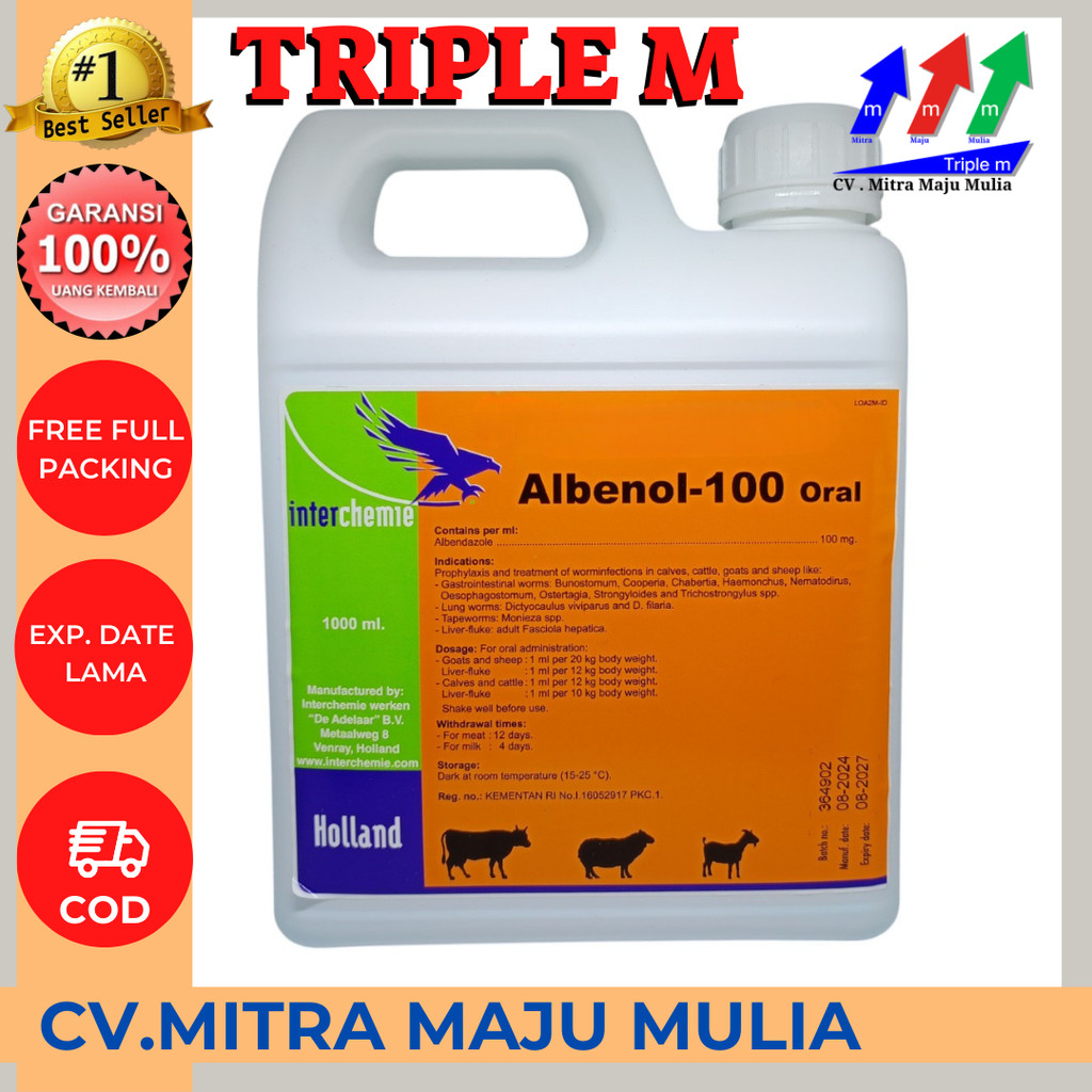 Albenol 100 Oral Albenol ORAL  Obat Cacing 1 liter MMM