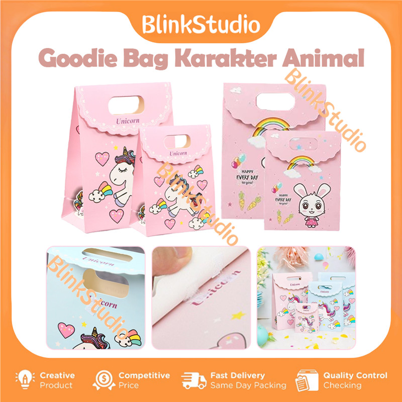 

Tas Bingkisan Ulang Tahun / Paper Bag Bingkisan / Goodie Bag Karakter Animal